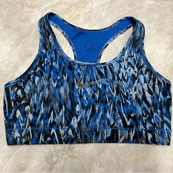 Nike Blue and Black Racerback Sports Bra - Picture 1 of 3